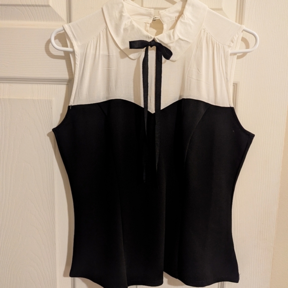 Meraki Black and White Blouse